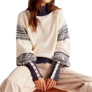 Free People “Get Cozy” knit top large